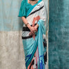 Desiring Sky Digital Printed Crape Silk Saree With Twirling Blouse Piece