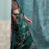 Enticing Dark Green Digital Printed Crape Silk Saree With Diaphanous Blouse Piece