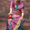 Outstanding Multicolor Soft Banarasi Silk Saree With Engrossing Blouse Piece