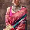 Excellent Multicolor Soft Banarasi Silk Saree With Dalliance Blouse Piece