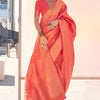 Preferable Red Kanjivaram Silk Saree With Glorious Blouse Piece