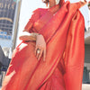 Preferable Red Kanjivaram Silk Saree With Glorious Blouse Piece