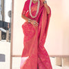 Evanescent Dark Pink Kanjivaram Silk Saree With Lagniappe Blouse Piece