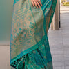 Redolent Rama Kanjivaram Silk Saree With Serendipity Blouse Piece