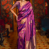Flameboyant Purple Soft Banarasi Silk Saree With Classic Blouse Piece