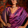 Flameboyant Purple Soft Banarasi Silk Saree With Classic Blouse Piece