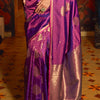 Flameboyant Purple Soft Banarasi Silk Saree With Classic Blouse Piece