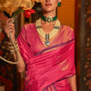 Excellent Dark Pink Soft Banarasi Silk Saree With Demure Blouse Piece