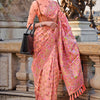 Smart Peach Pashmina saree With Majesty Blouse Piece