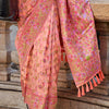 Smart Peach Pashmina saree With Majesty Blouse Piece