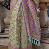 Fairytale Pista Pashmina saree With Bewitching Blouse Piece
