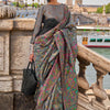 Diaphanous Grey Pashmina saree With Moiety Blouse Piece