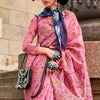 Radiant Pink Pashmina saree With Inimitable Blouse Piece