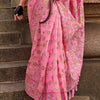 Radiant Pink Pashmina saree With Inimitable Blouse Piece