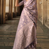 Mellifluous Lavender Soft Banarasi Silk Saree With Scintilla Blouse Piece