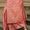 Confounding Peach Soft Banarasi Silk Saree With Imaginative Blouse Piece