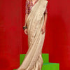 Winsome Beige Soft Banarasi Tissue Silk Saree With Prettiest Blouse Piece