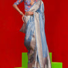 Supernal Blue Soft Banarasi Tissue Silk Saree With Inspiring Blouse Piece