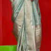 Nemesis Sea Green Soft Banarasi Tissue Silk Saree With Divine Blouse Piece