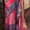 Enticing Pink Soft Banarasi Silk Saree With Nemesis Blouse Piece