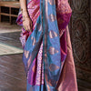 Moiety Wine Soft Banarasi Silk Saree With Fugacious Blouse Piece