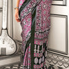 Surpassing Dark Pink Digital Printed Satin Silk Saree With Blissful Blouse Piece