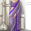 Ephemeral Purple Digital Printed Satin Silk Saree With Nemesis Blouse Piece