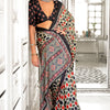 Splendiferous Multicolor Digital Printed Satin Silk Saree With Transcendent Blouse Piece