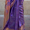 Groovy Purple Organza Silk Saree With Fancifull  Blouse Piece