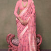 Sumptuous Pink Cotton Silk Saree With Nemesis Blouse Piece