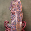 Supernal Lavender Cotton Silk Saree With Jubilant Blouse Piece