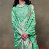 Embellished Turquoise Cotton Silk Saree With Tantalizing Blouse Piece
