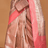 Seraglio Beige and Pink Kanjivaram Silk Saree With Profuse Blouse Piece