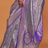 Gleaming Purple Kanjivaram Silk Saree With Intricate Blouse Piece