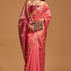 Flameboyant Tomato Soft Banarasi Silk Saree With Captivating Blouse Piece