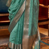 Confounding Sea Green Soft Banarasi Silk Saree With Fantabulous Blouse Piece