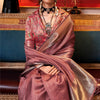 Beguiling Brown Soft Banarasi Silk Saree With Scrupulous Blouse Piece