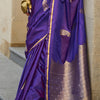 Appealing Purple Banarasi Satin Silk Saree With Demanding Blouse
