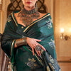 Arresting Dark Green Banarasi Satin Silk Saree With Desiring Blouse