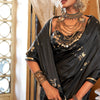 Impressive Black Banarasi Satin Silk Saree With Hypnotic Blouse