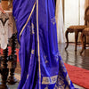 Appealing Blue Banarasi Satin Silk Saree With Blissful Blouse