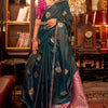 Bucolic Dark Green Banarasi Satin Silk Saree With Entrancing Blouse