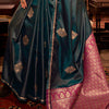 Bucolic Dark Green Banarasi Satin Silk Saree With Entrancing Blouse