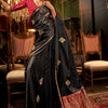 Beleaguer Black Banarasi Satin Silk Saree With Fugacious Blouse