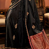 Beleaguer Black Banarasi Satin Silk Saree With Fugacious Blouse