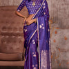 Marvellous Purple Banarasi Satin Silk Saree With Refreshing Blouse