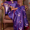Marvellous Purple Banarasi Satin Silk Saree With Refreshing Blouse