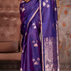 Marvellous Purple Banarasi Satin Silk Saree With Refreshing Blouse