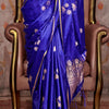 Smart Royal Blue Banarasi Satin Silk Saree With Captivating Blouse