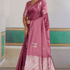 Cynosure Pink Banarasi Satin Silk Saree With Rhapsody Blouse